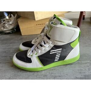EA7 EMPORIO ARMANI High Top RARE Sneakers Shoes Men's 6.5 Designer White Lime